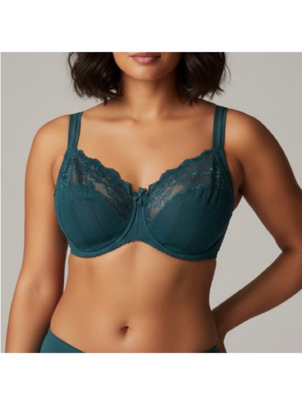 Prima Donna Lace Wired Bra Size 36G Dark Green